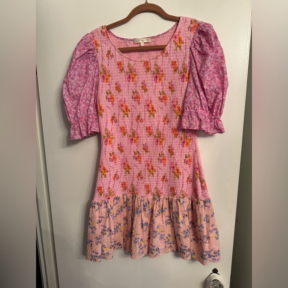 LoveShackFancy Mini Dress with multiple floral prints ..perfect condition - Picture 1 of 5